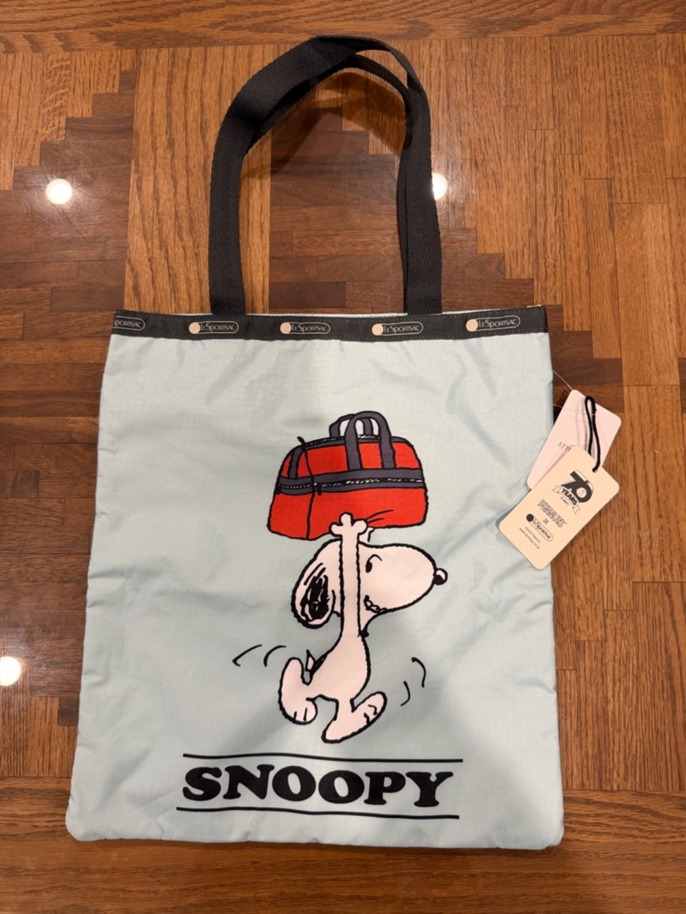 Lesportsac x Peanuts Snoopy Light Blue Tote Bag NWT
